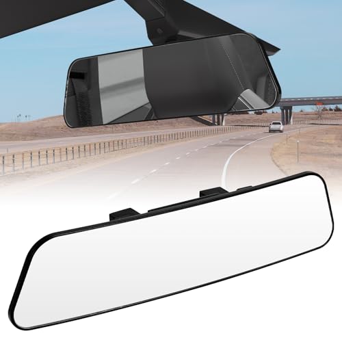 Image of JOYTUTUS Rear View Mirror compatible with Tesla Cybertruck, Wided Panoramic Convex Rearview Mirror, Interior Clip-on Wide Angle Rear View to Reduce Blind Spot Effectively