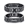 VNOX Masculine Watch Band Stainless Steel Link Bracelet Personalized Engraved DAD Jewelry Gift for Men DAD Father