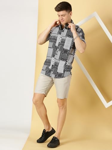 Image of Thomas Scott Men's | Printed | Half Sleeve | Regular Fit | Cotton Blend | Spread Collar | Casual Shirt