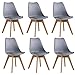 P&N Homewares - Lot de 6 Chaises Lorenzo Design Scandinave Grises - Salle à Manger, Salon, Cuisine, Bureau - Assise Rembourrée - Livraison Gratuite