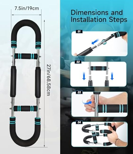 Twister Arm Trainer, Adjustable Power U Shaped Arm Trainer Bar for Men, 60-100lb Chest Exerciser for Women, Snaker Portable Spring Resistance for Home Workout Machine Equipment