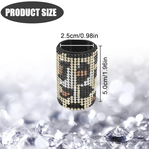 Image of Upright Car Chapstick Holder, Bling Insulating Lip Balm Holder,Rhinestone Car Accessories for Women Interior ,Suitable for Most Vehicles. (Leopard print)