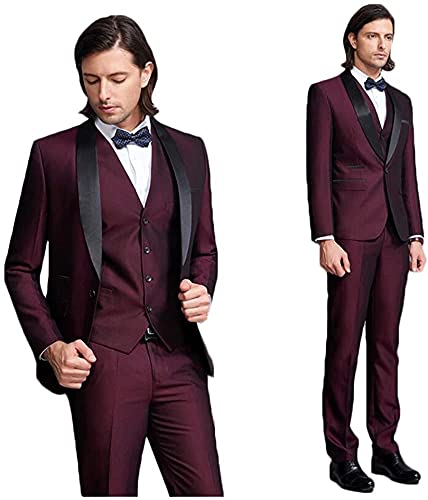 Men's Slim Fit 3 Piece Wedding Suits Business Blazer Jacket & Vest & Pants Prom3