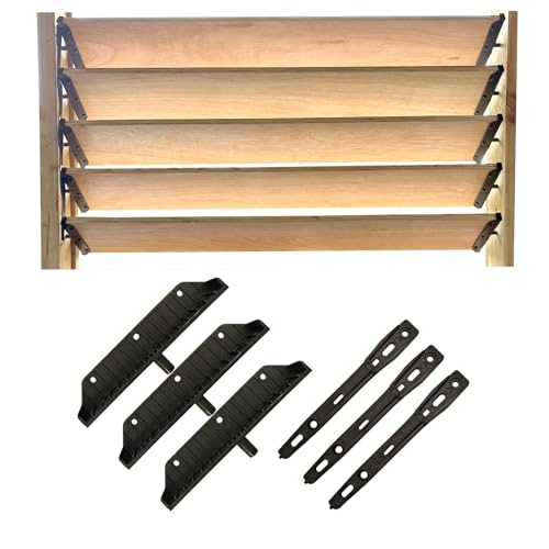 Louver Hardware System for Blinds and shutters Sunblind System Brackets Louver Hardware Kit for Holding up to 11 Boards (48) Black