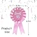 Sweet 16 Party Badge Button Pin, Happy 16th Birthday Boy and Girl Pink Corsage Award Ribbon Party Decorations Supplies Sign