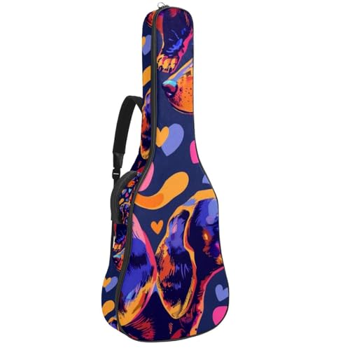 Étui pour guitare acoustique motif chien saucisse pour transporter votre passion