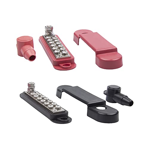 Tiardey 1Pir 12 Way Bus Bar Electrical Terminal Connector Block with Studs AC 180A 48V DC for Trucks Caravans Buses Boats - Image 2
