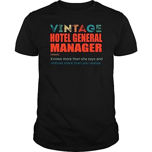 Vintage Hotel General Manager Knows More Than Job Title - Unisex Tee Black