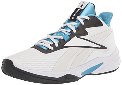 Reebok Men's More Buckets Basketball Shoe, White/Black/Energy Blue, 12