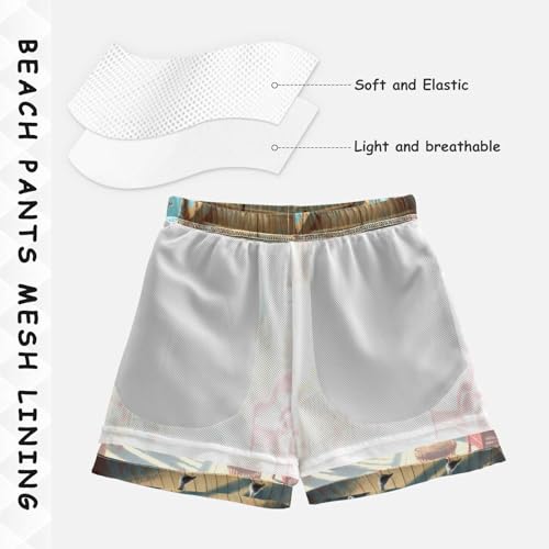 Seaside Balcony Boys Swim Trunks Quick Dry Toddler Swimsuit Boy Bathing Suits Board Shorts Swimwear M Multi4