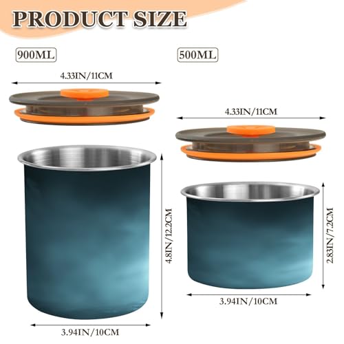 Contenedor hermético para café de acero inoxidable 900 ml miniatura 2