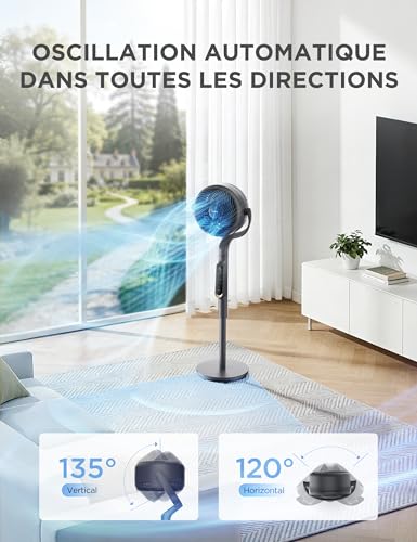 Circulateur d'air économie d'énergie Midea hauteur ajustable 110cm - 6
