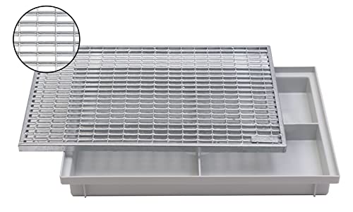 ACO 60x40cm Schuhabstreifer V-Stab Maschenrost mit Bodenwanne Vario Light Abtreter Fußmatte