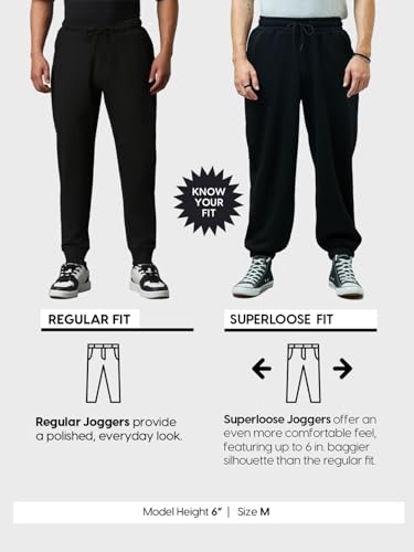 Image of Bewakoof Air 1.0 Men's Solid Super Loose Fit Poly Cotton Cargo Joggers