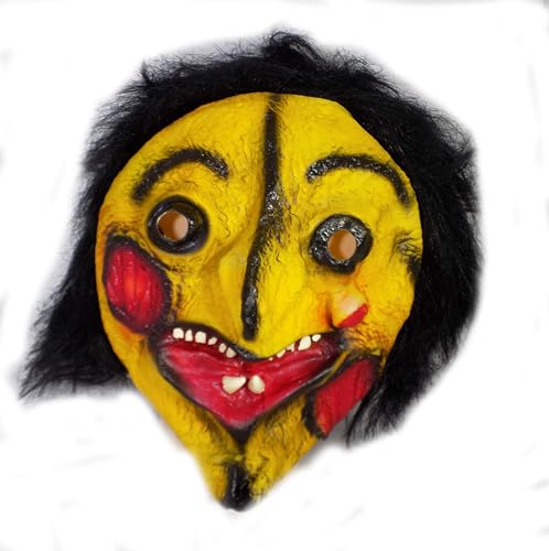 Image of brown leaf Fancy Horror Scary Face mask Full Head Cover Holi Halloween Costume Props Prank Fun Veil Spooky Mask