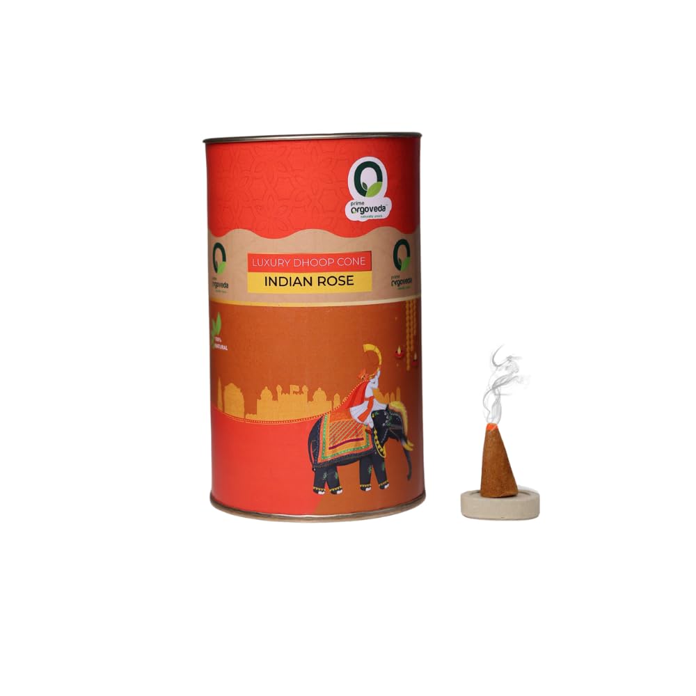 Prime Orgoveda Indian Rose Dhoop Cones | 100% Natural Organic | No Charcoal, Handcrafted, Long-Lasting Dhoop Cones (Pack of 40 Cones)-image-14