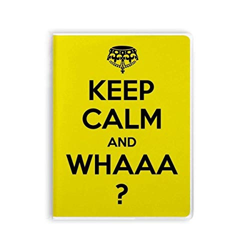 Carnet de notes Keep Calm et Whaaa jaune avec couverture souple pour liste de tâches et bureau