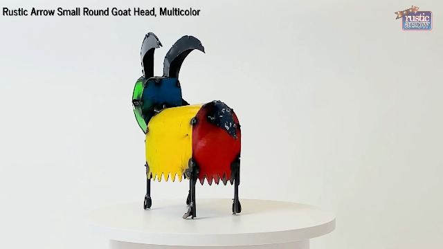 Rustic Arrow Small Round Goat Head, Multicolor : Rustic Arrow Small Round Goat Head, Multicolor : Patio