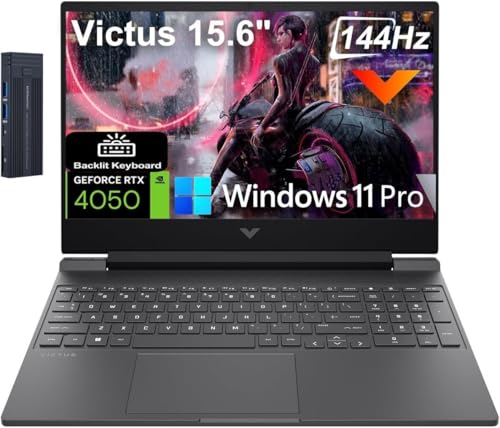 Image of HP Victus 15.6 inch FHD 144 Hz IPS Gaming Laptop, AMD Ryzen 7 7445HS Processor, GeForce RTX 4050, 16GB RAM 512GB SSD, Webcam, Wi-Fi 6, Backlit Keyboard, Windows 11 Pro, Black