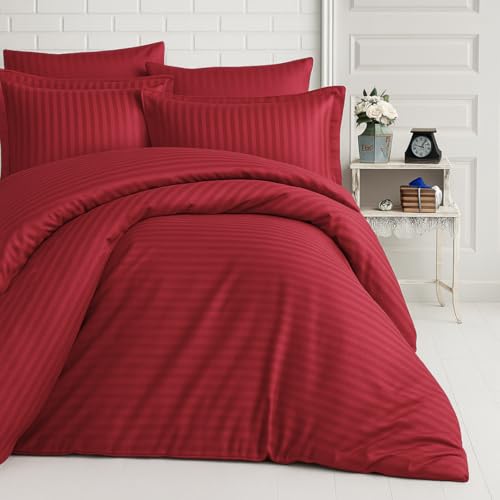 Image of Sofrito Micorfiber - Cotton Feel Duvet /Comforter Cover (Double - 91 inchx101 inch - Inches) with Solid Zipper Clousre - Crimson Red | Solid Zipper Closure & Four Corner Ties |