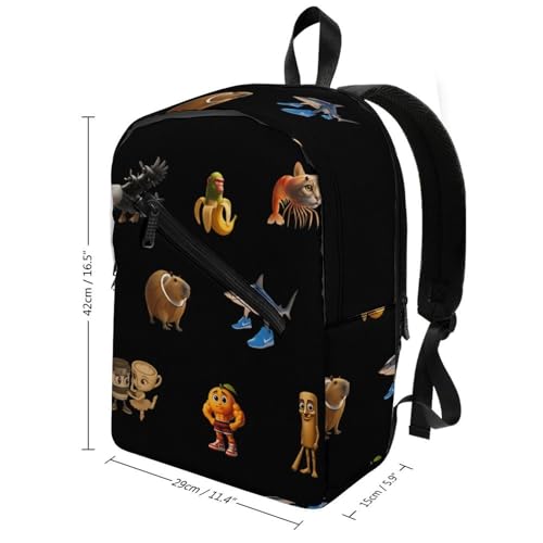 Tralalero-Tralala Brainrot Merch Backpack Travel Bag for Men & Women Lightweight College Back Pack Black One Size2
