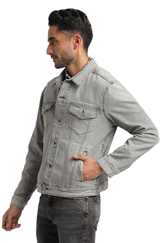 Image of Everblue Men Grey Classic Trucker Jacket