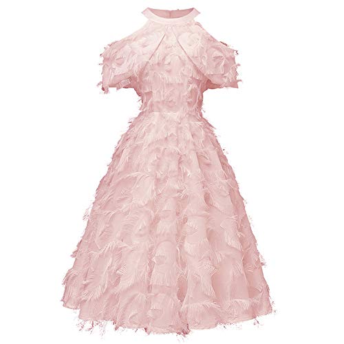Robe mi-longue cocktail plissée BaronHong col licou femme