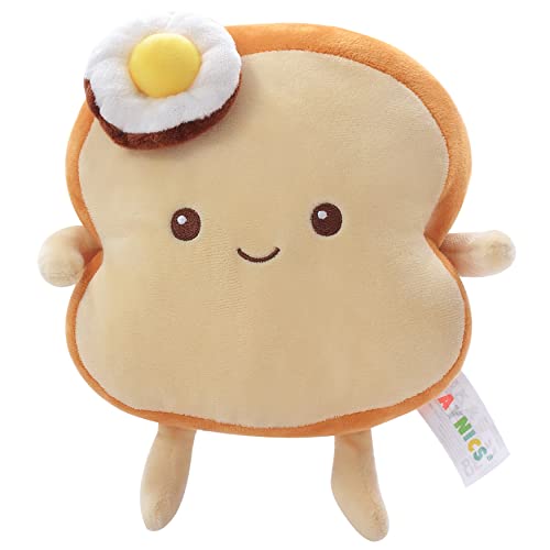 PLAYNICS Toast Bread Stuffed Plush Pillow - Big Hugging Chubby Sleep Bread Stuffed Plush Toy - Soft Sofa Cushion Stuffed Toy for Kids Adults Gift Room Decor (Dark Brown, 9.8 inches)
