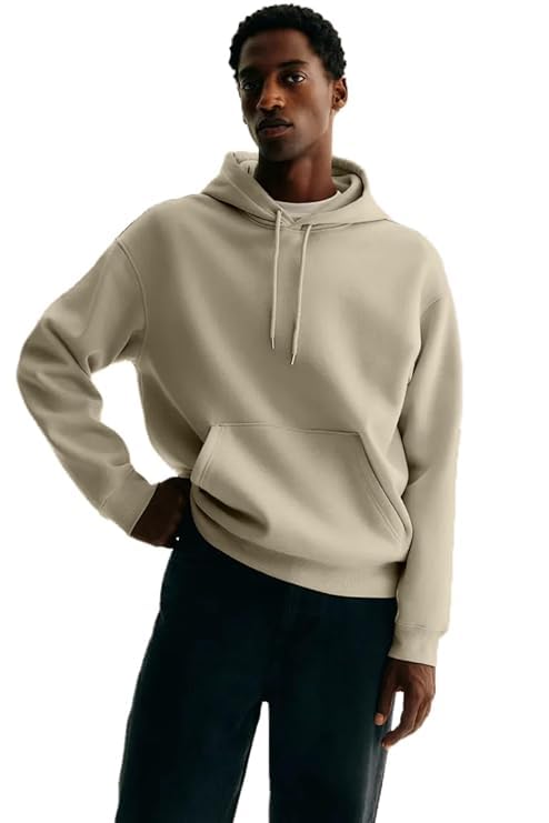 drobe Cotton Plain Hooded Neck Oversized Hoodie for Men-picture-55