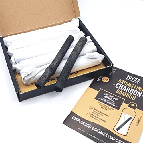 Khool BAMBOO Set of 8 Fine Bamboo Charcoal Sticks 1 to 2 cm Diameter For Cleaning and Improving Taste of Water in Your Bottles and Carafes (1152)