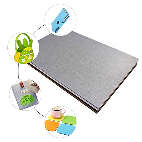 Image of Jtnohx Stiff Felt, 2mm Thick Felt Sheets for Crafts, 8 inchx12 inch Hard Felt Fabric Squares 8Pcs for DIY Projects (Grey Brown Series)