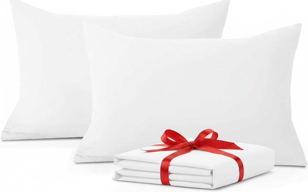 Moonlight Bedding Pillow Cases 2 Pack – White Pillowcases Envelope Closure Super Soft Brushed Microfiber Standard House Wife Pillow Covers, (50 X 75 CM)
