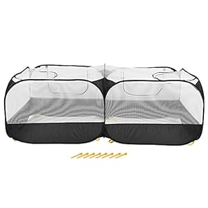 Portable Chicken Run Coop, Guinea Pig Playpen Portable Chicken Pen Large Chicken Run for Small Animal for Hen Duck Rabbit(Black)