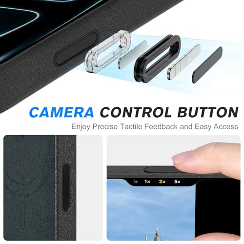 Image of SHIELDON Genuine Leather Case for iPhone 17 Pro Max 6.9 inch 2025, Nappa Black