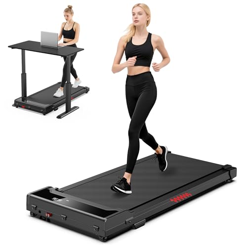 Image of Walking Pad Treadmill for Home - Under Desk Walk Pads with Remote Control Mini Running Portable Electric Machine Adjustable Slim Compact with 0.6-4.0MPH Max up 220 Lbs Modes for Office Small Spaces