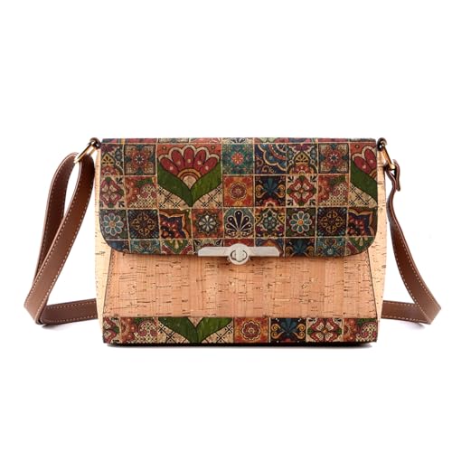 Tuokrisa Natural cork zipper Secret key Double latch adjustable shoulder