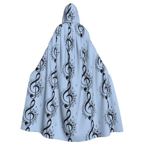 WYCZHY Capa de disfraz de larpa con símbolo musical para adultos, capa medieval para festival renacentista, ropa gótica
