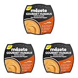 Mezete Original Hummus mit Sonnengetrockneten gerösteter Paprika – Vegan & Glutenfrei 1x 215g (Packung mit 3)