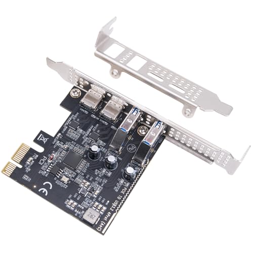 JDNH Tarjeta de expansión PCExpress para computadora, 4 puertos tipo C y tipo A, 10 Gbps, interfaces de velocidad rápida para sistemas, tarjeta de expansión USB