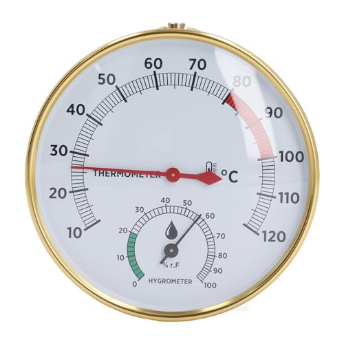 ZIZEV Sauna Temperature and Hygrometer, 10~120? Multipurpose Sauna Thermometer Hygrometer Aluminum for Spa Room