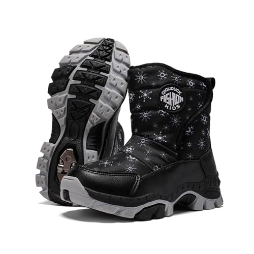 FLIOZY Kids Snow Boots Boys Winter Youth Snow Boots with Plush