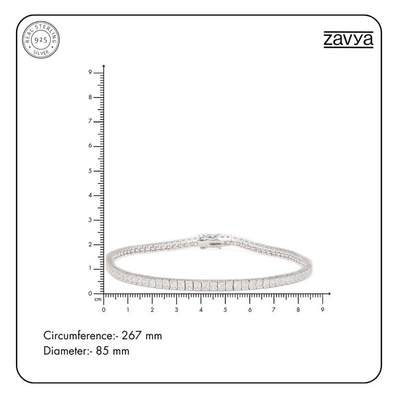 925 Sterling CZ Rhodium Plated Charm Anklets (PAIR)