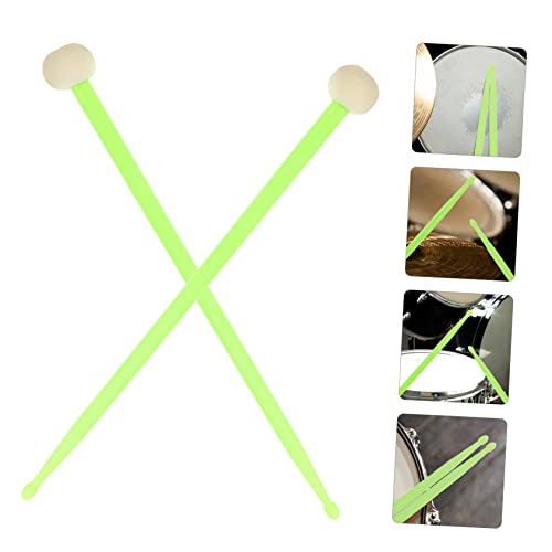 Baquetas Kisangel de doble cabeza para percusión, con punta de nailon, color verde lima, 1 par miniatura 7