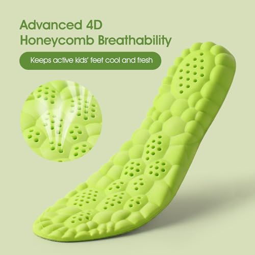 Image of 4D Cloud-Soft Comfort Insoles for Kids and Youth - Memory Foam Insoles with Shock Absorption - Trim-to-Fit Arch Support Insoles for Healthy Development of Growing Feet (US Kids 13C - Youth 1Y /215mm)