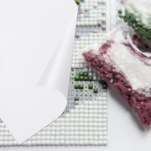 Papel antiadherente para dibujos de gemas Holibanna, pegatinas protectoras blancas de 50 hojas 6