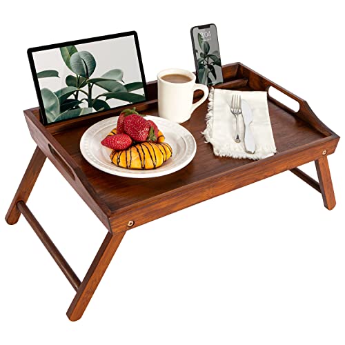 Comparison: Best Breakfast In Bed Tray 2 ROSSIE HOME Extra Large Bamboo Bed Tray, Lap Tray, Lap Desk with Phone Holder - Fits up to 17.3 Inch Laptops and Most Tablets - Java - Style No. 78112