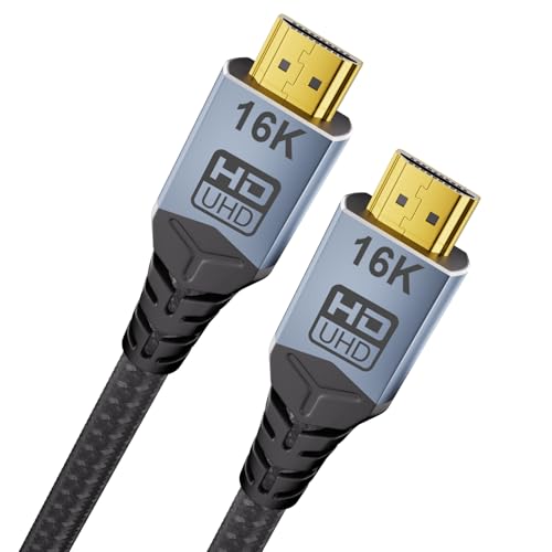 CABLAPTOP hdmi kabel 1,5m,16K HDMI 2.2 kabel,96Gbps Ultra Hochgeschwindig 16K@60Hz, 8K@240Hz, 4K@480Hz eARC, HDR10+, Dolby Vision, HDCP 2.3 für Gaming hdmi 2.1 kabel...