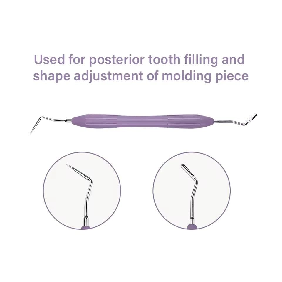 Dental Restorative Instruments with Silicone Grip Handle Filling Instruments 7 Pcs Multicolours