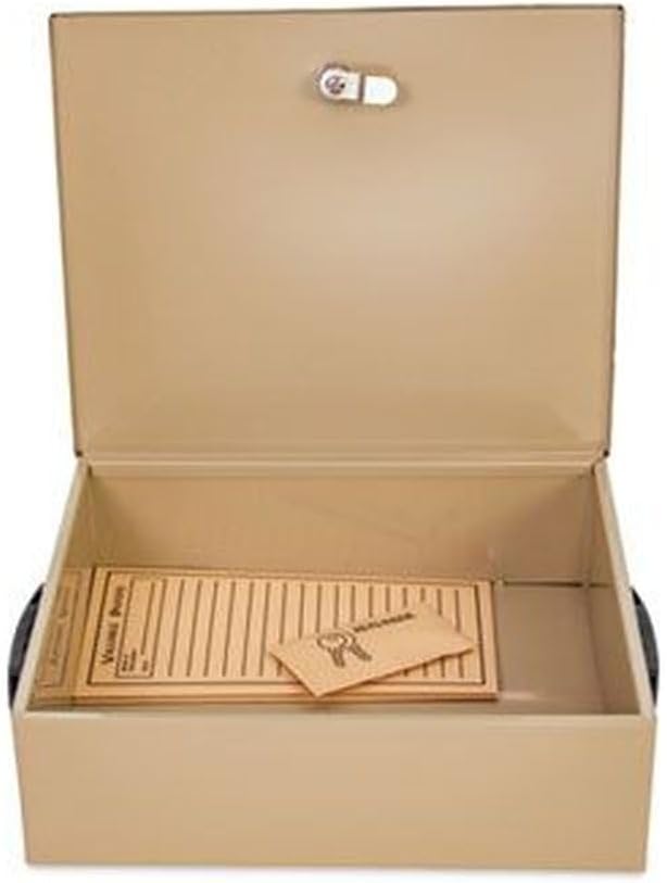 CONTROLTEK Jumbo Locking Cash Box, 1 Compartment, 14.38 x 11 x 4.13, Sand