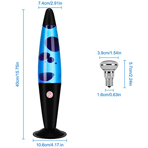 Edier Lava Lamp - 16 Inch Black Lava Lamp - R39 30W Bulb Lava Lamps For Adults Night Light For Home Office Decor Great Gift For Kids Women Girls Boys Birthday (Blue With Purple Wax) #TOP1